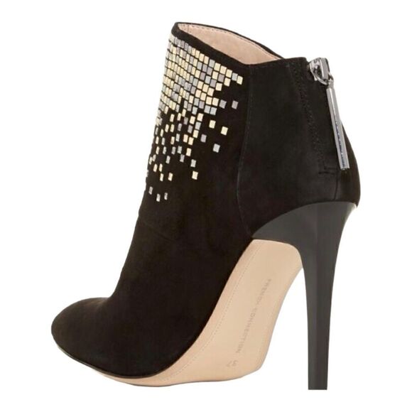 French Connection Women’s Black Suede Monroe Studded Booties in the Size 8/38.5M - Picture 2 of 14